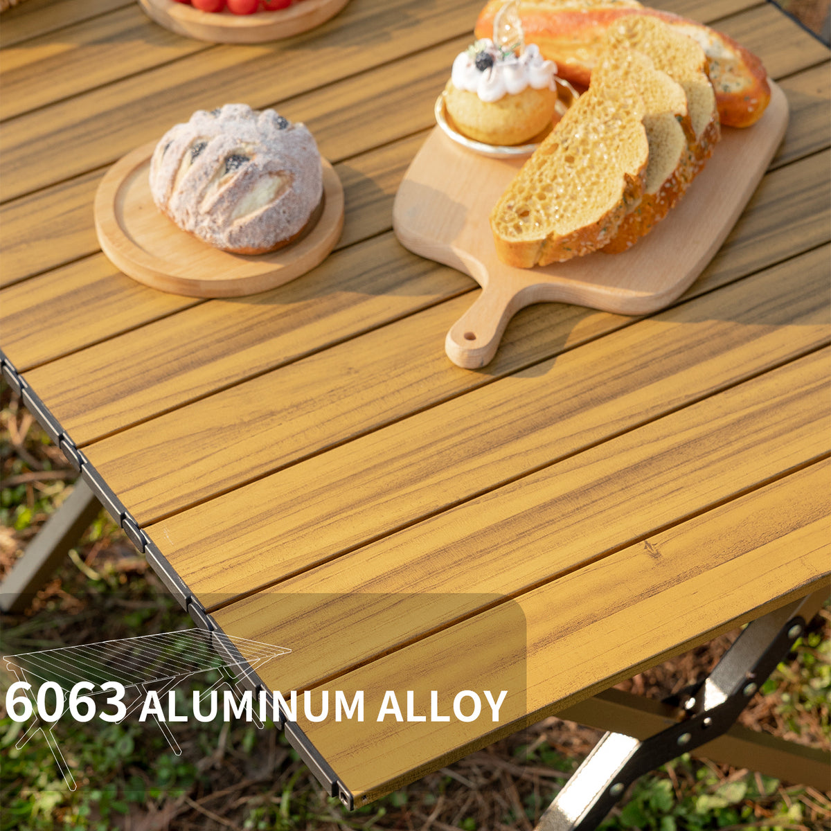 Aluminum Folding Camping Table, Lightweight Roll-up Camp Tabl