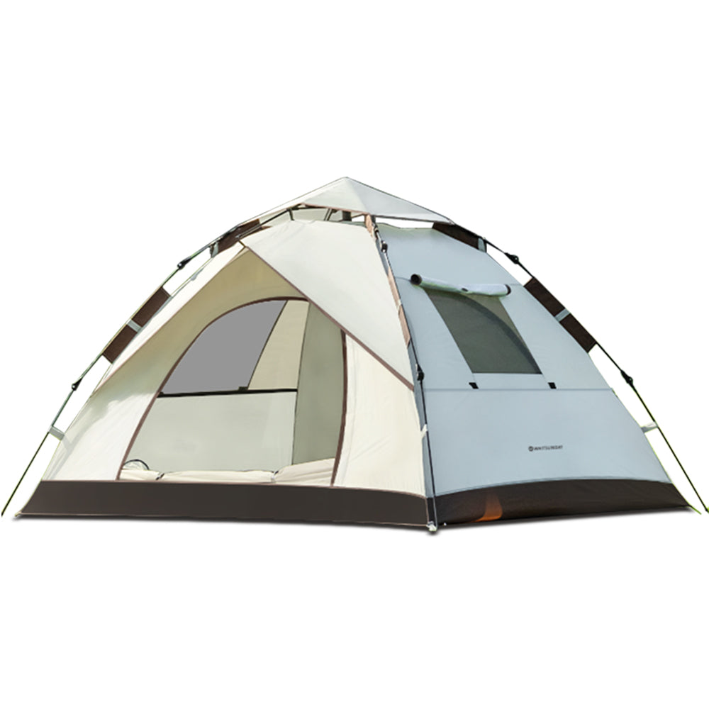 easy pop up camping tents Tent Outdoor Camping Tent Pop Up Camping Tent for 1-2 Person Hiking Cream-Coffee