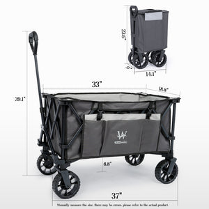 Whitsunday Moko Compact Folding Wagon Cart with Aluminum Table Plate