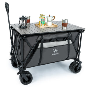 Whitsunday Moko Large Folding Wagon Cart with Aluminum Table Plate