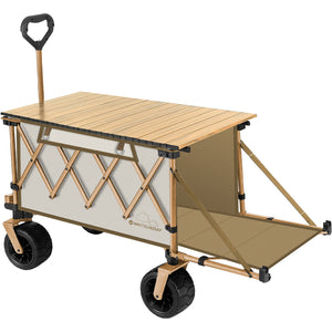 Collapsible Wagon Heavy Duty Wagons with Tailgate & Table & All-Terrain Wheels