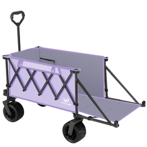 Collapsible Wagon Heavy Duty Wagons with Tailgate & Table & All-Terrain Wheels