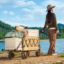 Load image into Gallery viewer, WHITSUNDAY Collapsible Folding Wagon with Table, Heavy Duty Utility Beach Wagons with All-Terrain Wheels for Camping,Garden