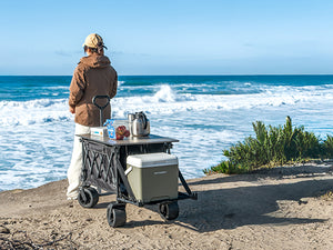 Collapsible Wagon Heavy Duty Wagons with Tailgate & Table & All-Terrain Wheels