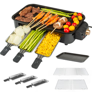 Electric Indoor Grill,2 in 1 Indoor Grills for Kitchen with Grill Net