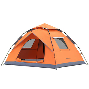 Pop Up Camping Tent for 1-2 Person Portable Instant Setup Tent Automatic Tent Waterproof Windproof for Family Camping Beach Orange