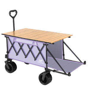 Collapsible Wagon Heavy Duty Wagons with Tailgate & Table & All-Terrain Wheels