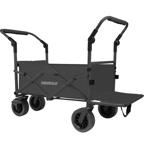 Double Push Bar Wagon with Tailgate and All-terrian Wheel for Picnic