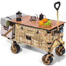 Load image into Gallery viewer, WHITSUNDAY Collapsible Folding Wagon with Table, Heavy Duty Utility Beach Wagons with All-Terrain Wheels for Camping,Garden