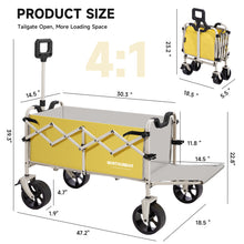 Load image into Gallery viewer, Collapsible Folding Wagon Cart, Heavy Duty Utility Wagons with Tailgate &amp; Wheels,Portable Utility Cart for Camping,Garden,Beach,Sports