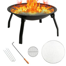 Load image into Gallery viewer, Fire Pit,Wood Burning Fire Bonfire Pits Outdoor BBQ Grill Firepit Bowl for Camping, Picnic, Bonfire