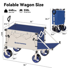 Load image into Gallery viewer, Wagon 2 in 1 Collapsible Folding Wagon, Heavy Duty Utility Wagons with All-Terrain Big Wheels