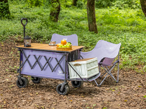 Collapsible Wagon Heavy Duty Wagons with Tailgate & Table & All-Terrain Wheels