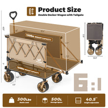 Load image into Gallery viewer, Whitsunday Double Decker Wagon, Heavy Duty Foldable Large Beach Wagon Cart with All-Terrain Big Wheels for Sports,Camping,Outdoor