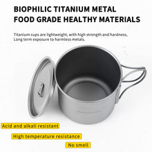 Load image into Gallery viewer, Titanium Pot with Lid Ultralight Titanium Mug Eco-Friendly Cup
