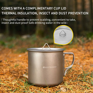 Titanium Pot with Lid Ultralight Titanium Mug Eco-Friendly Cup