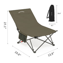 Load image into Gallery viewer, Camping Chair, 3 Adjustment  Folding Chair for Camping, Beach, Picnic Green