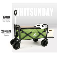 Load image into Gallery viewer, Folding Outdoor Wagon Cart 8“ Fat Wheel with Brake and Tailgate