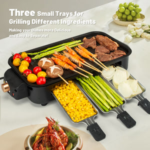 Electric Indoor Grill,2 in 1 Indoor Grills for Kitchen with Grill Net