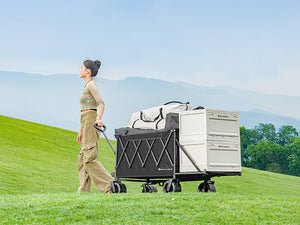 Collapsible Wagon Heavy Duty Wagons with Tailgate & Table & All-Terrain Wheels