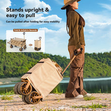 Load image into Gallery viewer, WHITSUNDAY Collapsible Folding Wagon with Table, Heavy Duty Utility Beach Wagons with All-Terrain Wheels for Camping,Garden