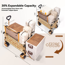 Load image into Gallery viewer, Whitsunday Collapsible Folding Wagon with Tailgate, Heavy Duty Utility Beach Wagons with All-Terrain Wheels for Camping,Garden,Sports