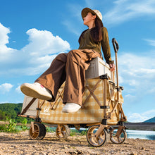 Load image into Gallery viewer, WHITSUNDAY Collapsible Folding Wagon with Table, Heavy Duty Utility Beach Wagons with All-Terrain Wheels for Camping,Garden