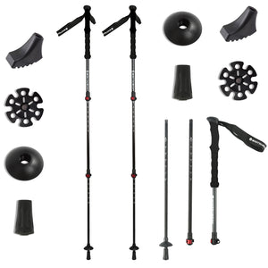 Trekking Hiking Poles Collapsible Aluminum Lightweight with Quick Lock System