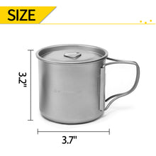 Load image into Gallery viewer, Titanium Pot with Lid Ultralight Titanium Mug Eco-Friendly Cup