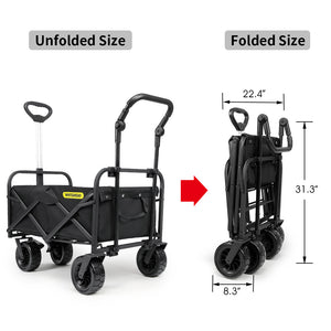 Whitsunday Folding Wagon 8" Heavy Duty Whlees with Push Bar (Standard Size PLUS)