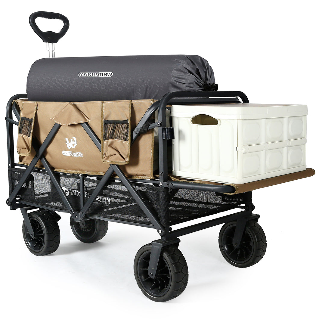 Collapsible Double Decker Wagon with Tailgate and All-Terrain Wheels
