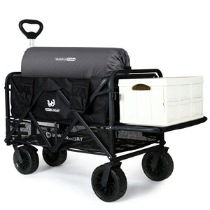 Collapsible Double Decker Wagon with Tailgate and All-Terrain Wheels