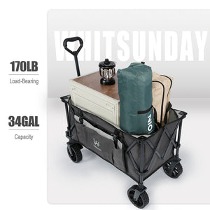 Whitsunday Moko Compact Folding Wagon Cart with Aluminum Table Plate