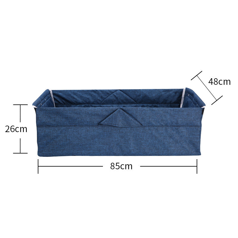 Foldable Navy Blue Fabric Lined Storage Basket