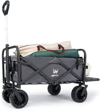 Load image into Gallery viewer, Folding Outdoor Wagon Cart 8“ Fat Wheel with Brake and Tailgate