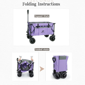 Whitsunday Moko Compact Plus Folding Wagon Cart with Fat Wheels