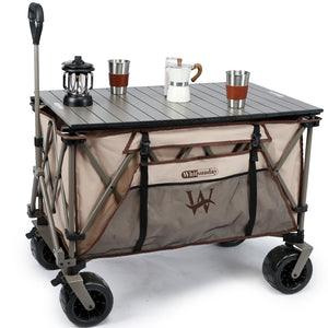 Whitsunday Moko Large Folding Wagon Cart with Aluminum Table Plate